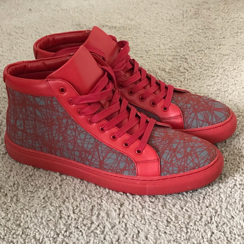 ASOS High Top Sneakers in Red and Gray